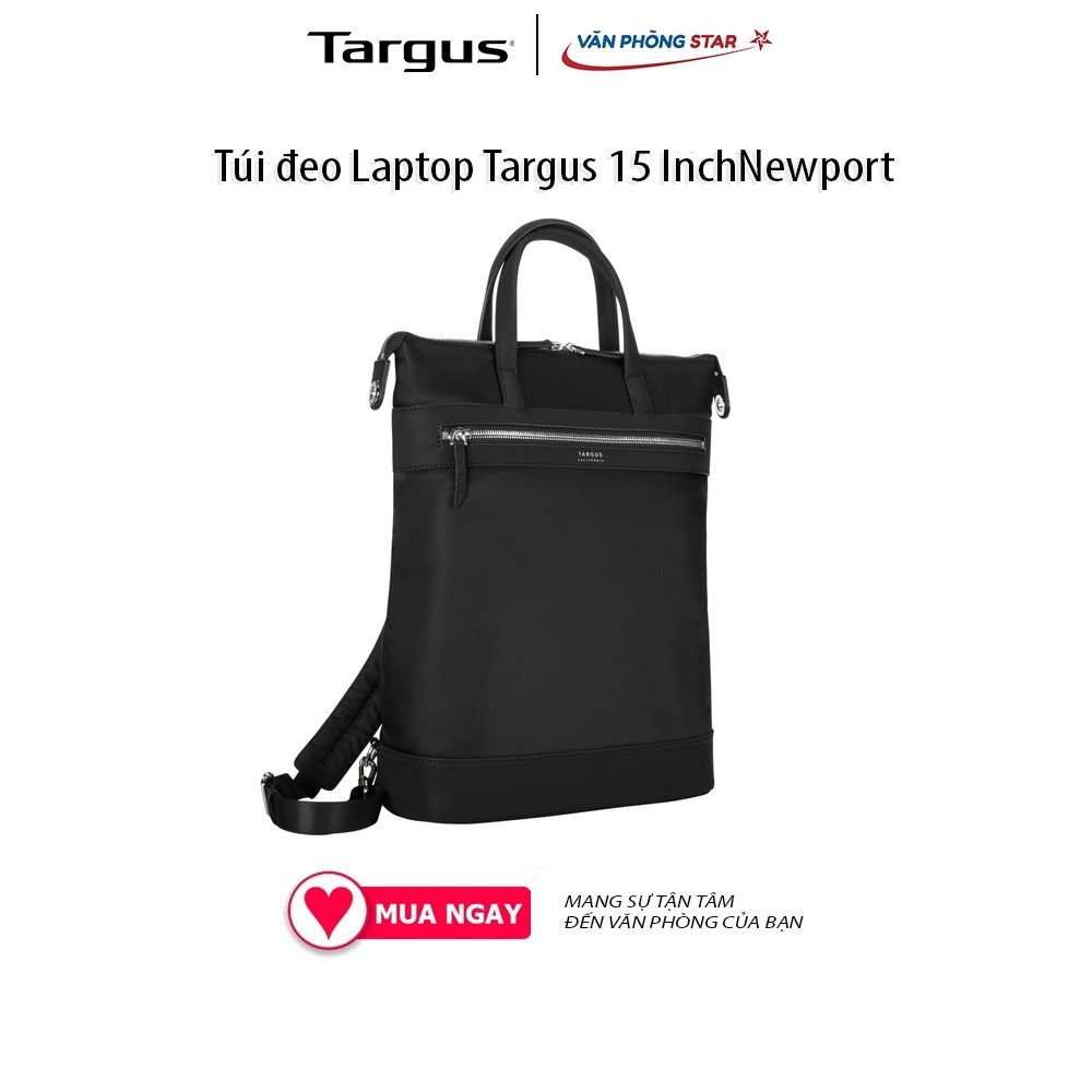 Túi đeo Laptop Targus 15 Inch Newport TBB600GL-703 ngăn đứng máy tính trống chộm Vải Nylon chống thấm nước BH 1 năm