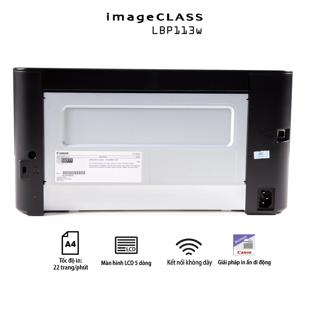 Máy in Laser Canon LBP 913W tốc độ in 22 trang/phút nhỏ gọn có WIFI