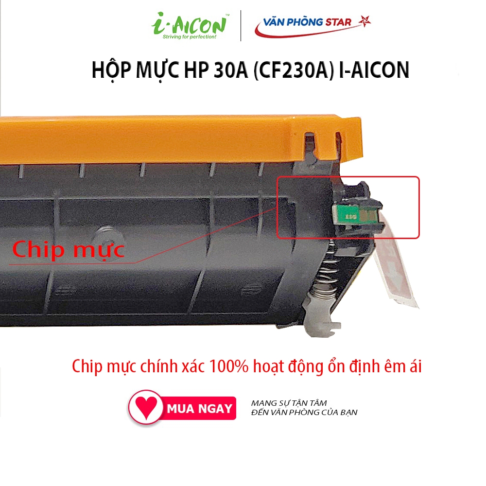 Hộp mực in 30A I-AICON dùng cho máy in HP LaserJet Pro M203dn, Pro M203dw, Pro M227fdw/sdn . CAM KẾT BẢO HÀNH  1 ĐỔI 1