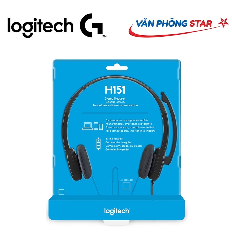 [FREESHIP] Tai nghe Logitech H151 tại Vanphongstar Chất Lượng Cao Với Mic Khử Tiếng Ồn Chính hãng bảo hành 12 tháng