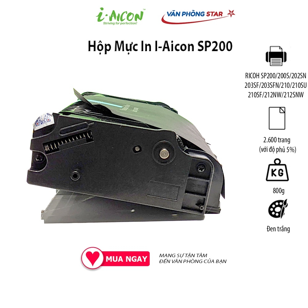 Hộp mực Ricoh SP 200 I-AICON dùng cho máy RICOH SP200/200S/202SN/203SF/203SFN/210/210SU/210SF/212NW/212SNW/212SFNW