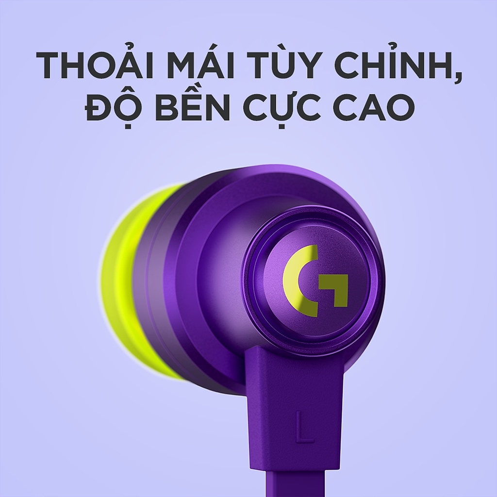Tai nghe gaming logitech G333 chính hãng màn loa động kép Dual Driver, độ bền cao, 3.5mm Aux, Mic và điều khiển trên dây