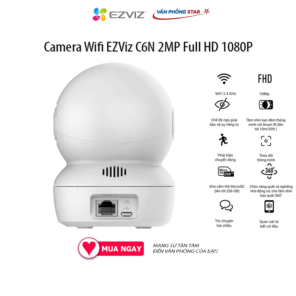 Camera Wifi hồng ngoại Ezviz CV246 C6N Full HD 1080P 2MP