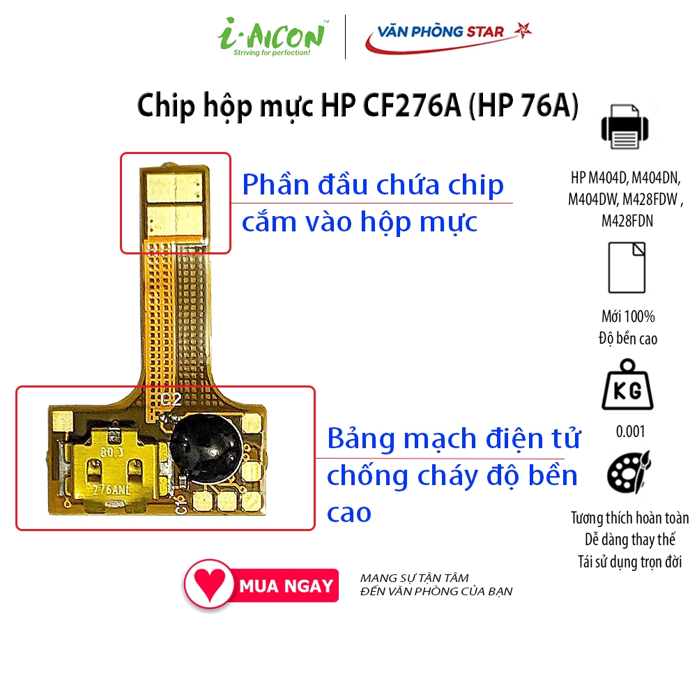 Chip hộp mực HP CF276A