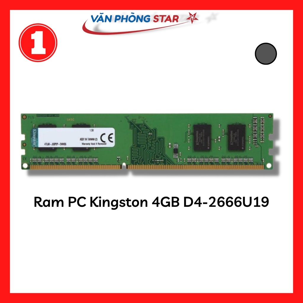 Ram PC Kingston 4GB D4-2666U19 1Rx16 UDIMM (KVR26N19S6/4)