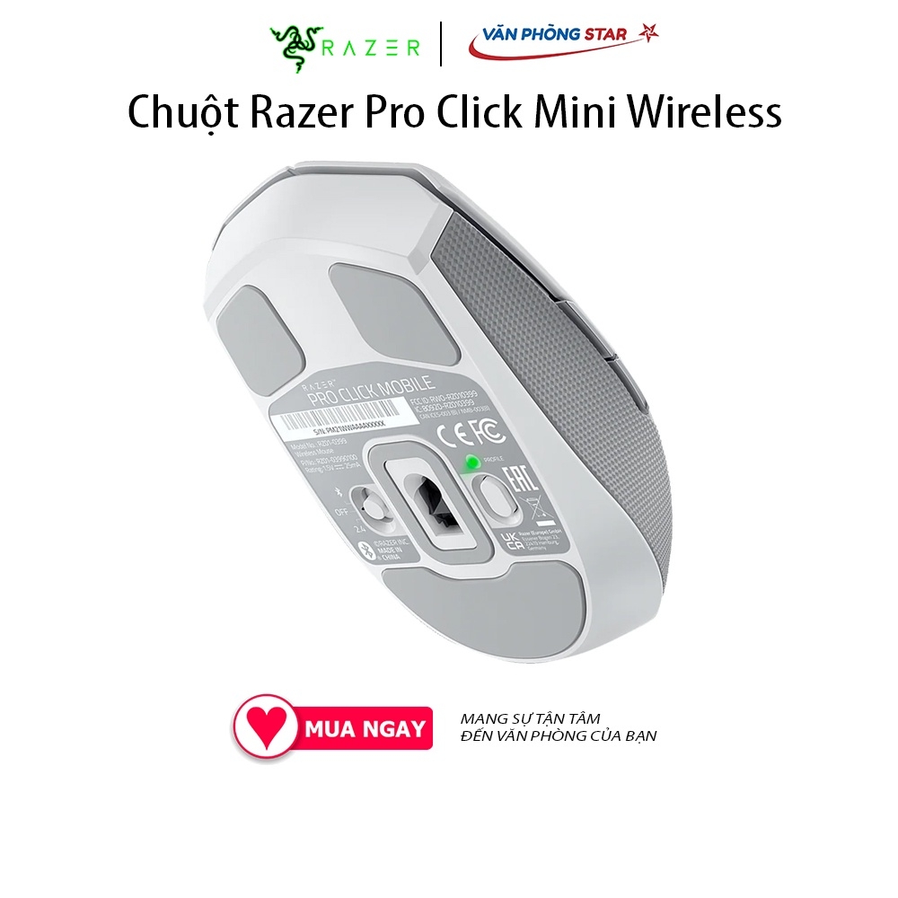 Chuột Gaming không dây Razer Pro Click Mini DPI 12000 DPI cảm biến quang học độ bền Switch chuột: 15 triệu lượt nhấn