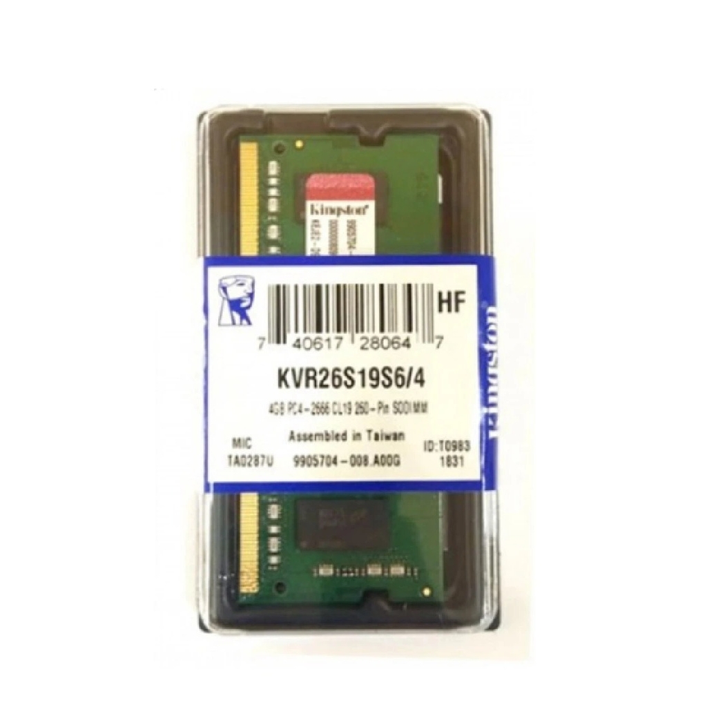 Ram Kingston 4GB 2666MHz DDR4 SODIMM – KVR26S19S6/4