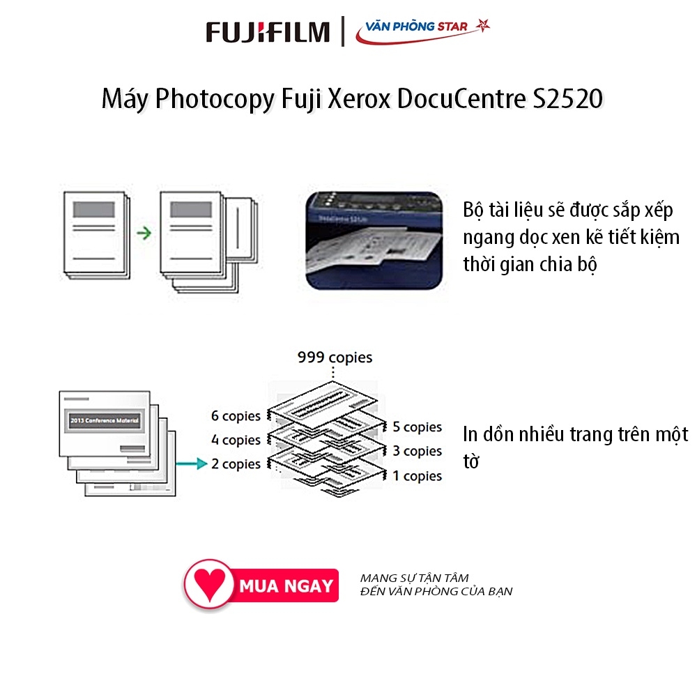 Máy photocopy đa chức năng FujiXerox DC S2520, chính hãng bảo hành toàn quốc