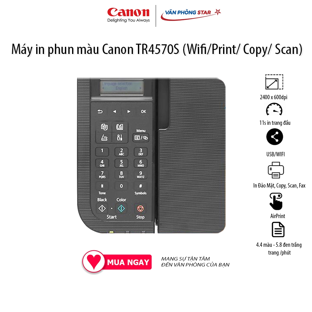 Máy in phun màu Canon TR4570S đa chức năng Wifi