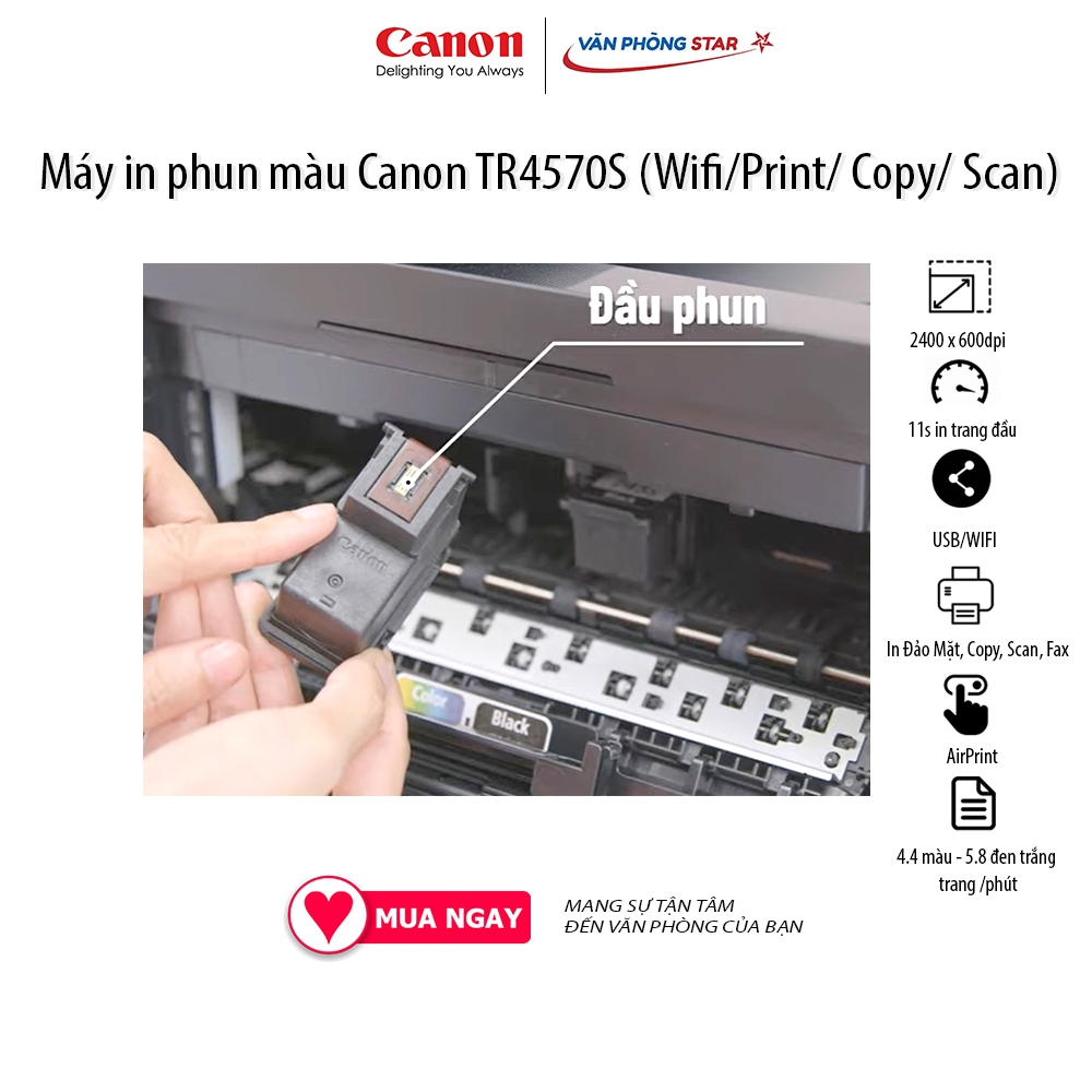 Máy in phun màu Canon TR4570S đa chức năng Wifi