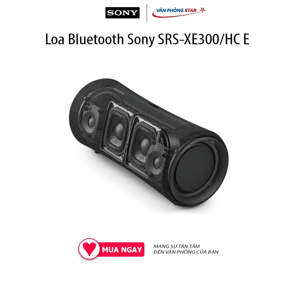Loa Bluetooth Sony SRS-XE300/HC E - Tần số phản hồi 20 Hz - 20.000 Hz - Kết nối USB Type-C - Chống nước IP67