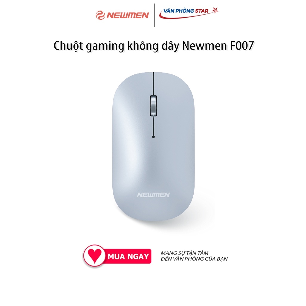 Chuột gaming không dây Newmen F007, Độ phân giải 1200 DPI, Kết nối Wireless, Sử dụng pin AA dễ thay thế