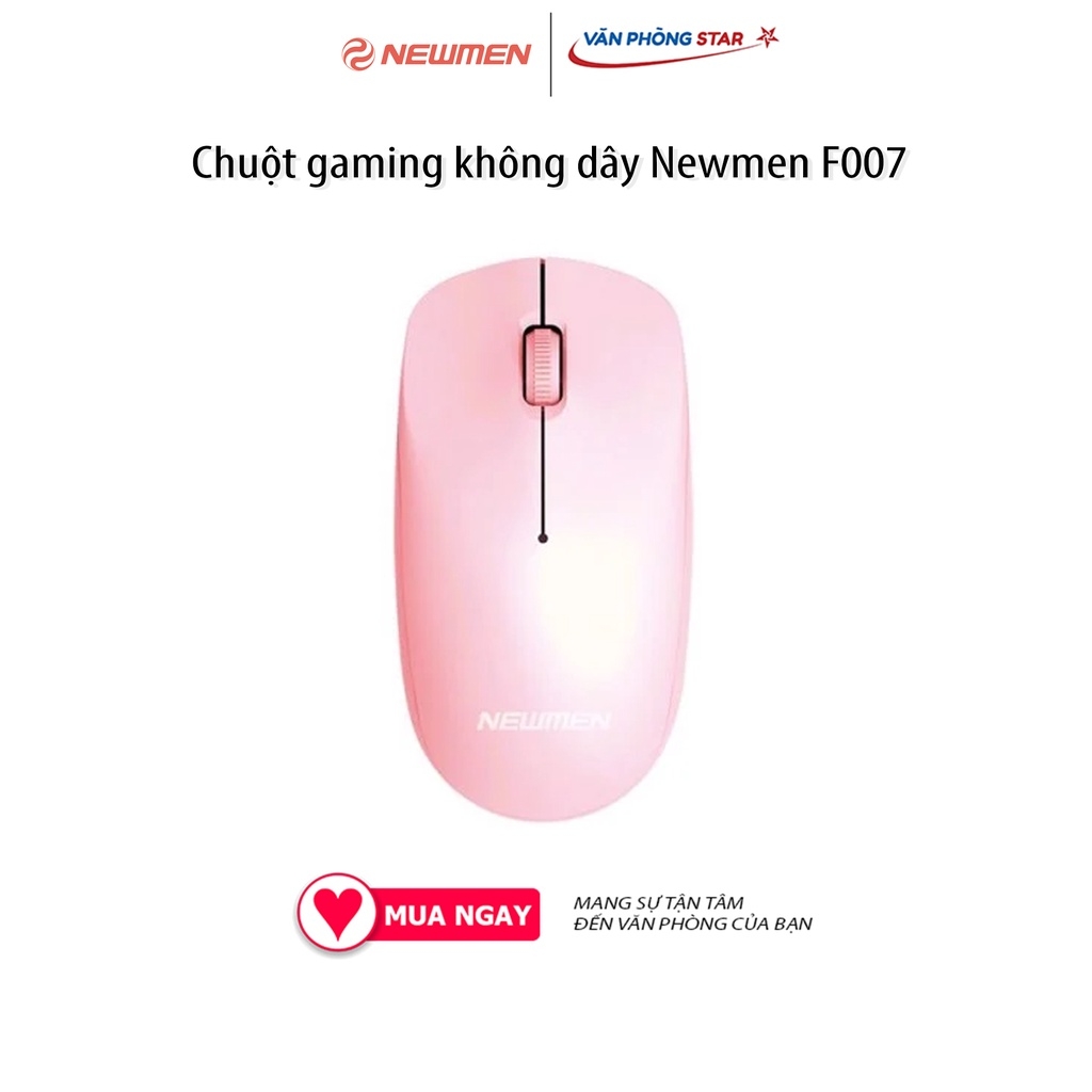 Chuột gaming không dây Newmen F007, Độ phân giải 1200 DPI, Kết nối Wireless, Sử dụng pin AA dễ thay thế