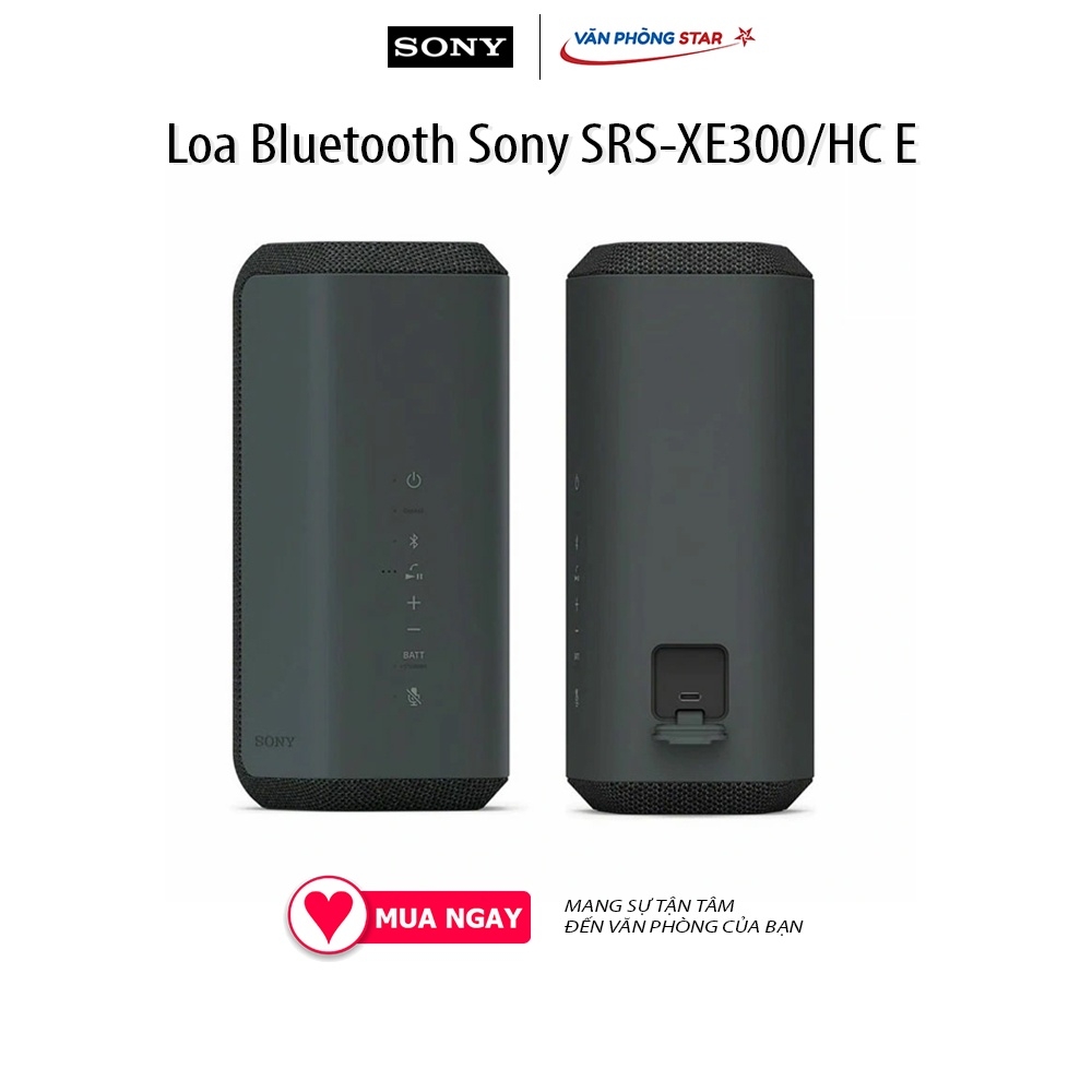 Loa Bluetooth Sony SRS-XE300/HC E - Tần số phản hồi 20 Hz - 20.000 Hz - Kết nối USB Type-C - Chống nước IP67