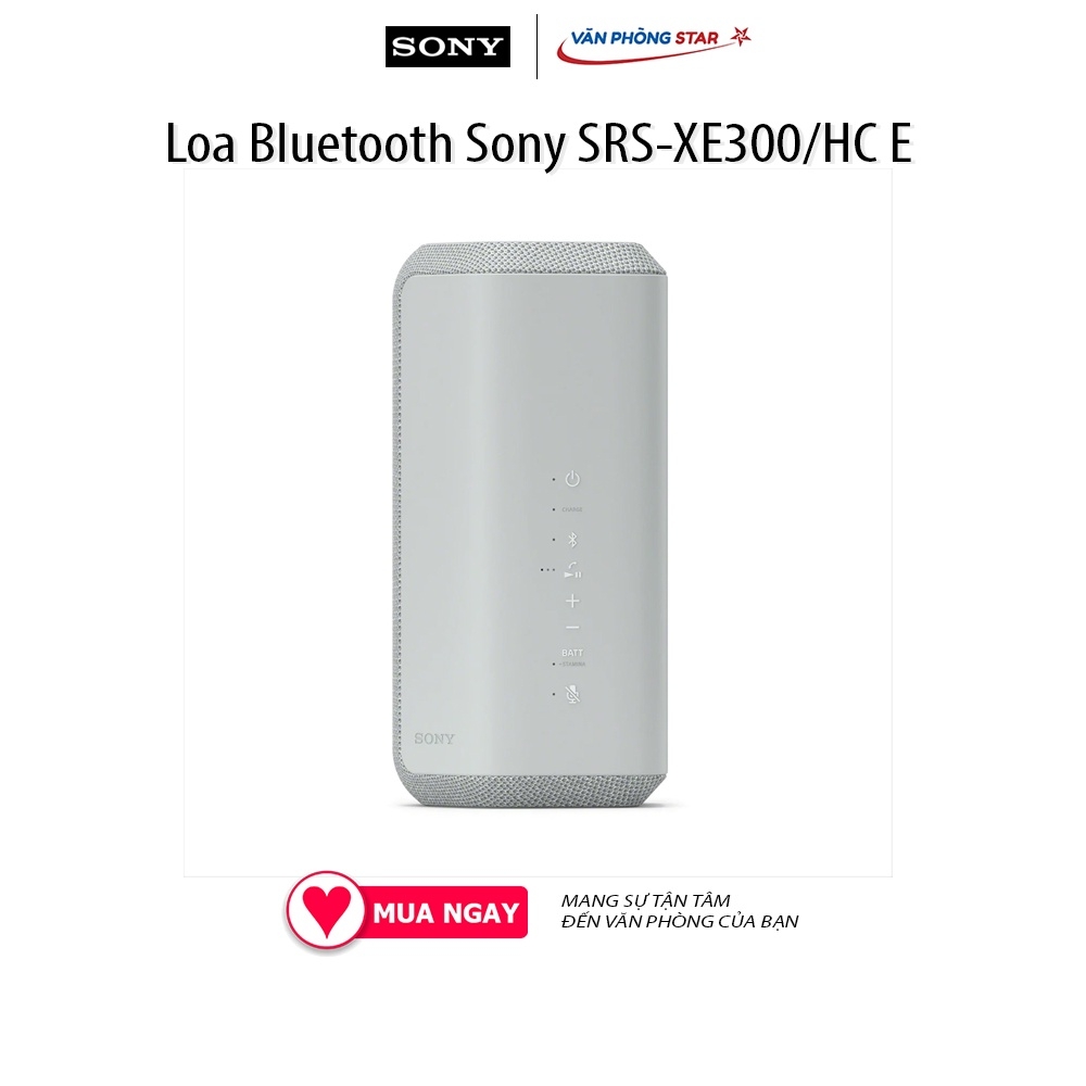 Loa Bluetooth Sony SRS-XE300/HC E - Tần số phản hồi 20 Hz - 20.000 Hz - Kết nối USB Type-C - Chống nước IP67