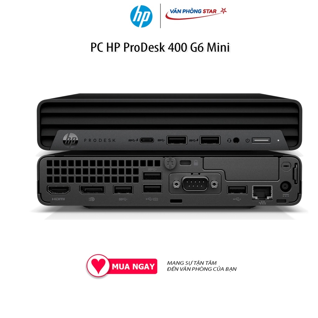 PC HP ProDesk 400 G6 Mini (i3-10105T/4GB RAM/256GB SSD/WL+BT/K+M/Win 11) (60U52PA) Wifi + Bluetooth, Windows 11
