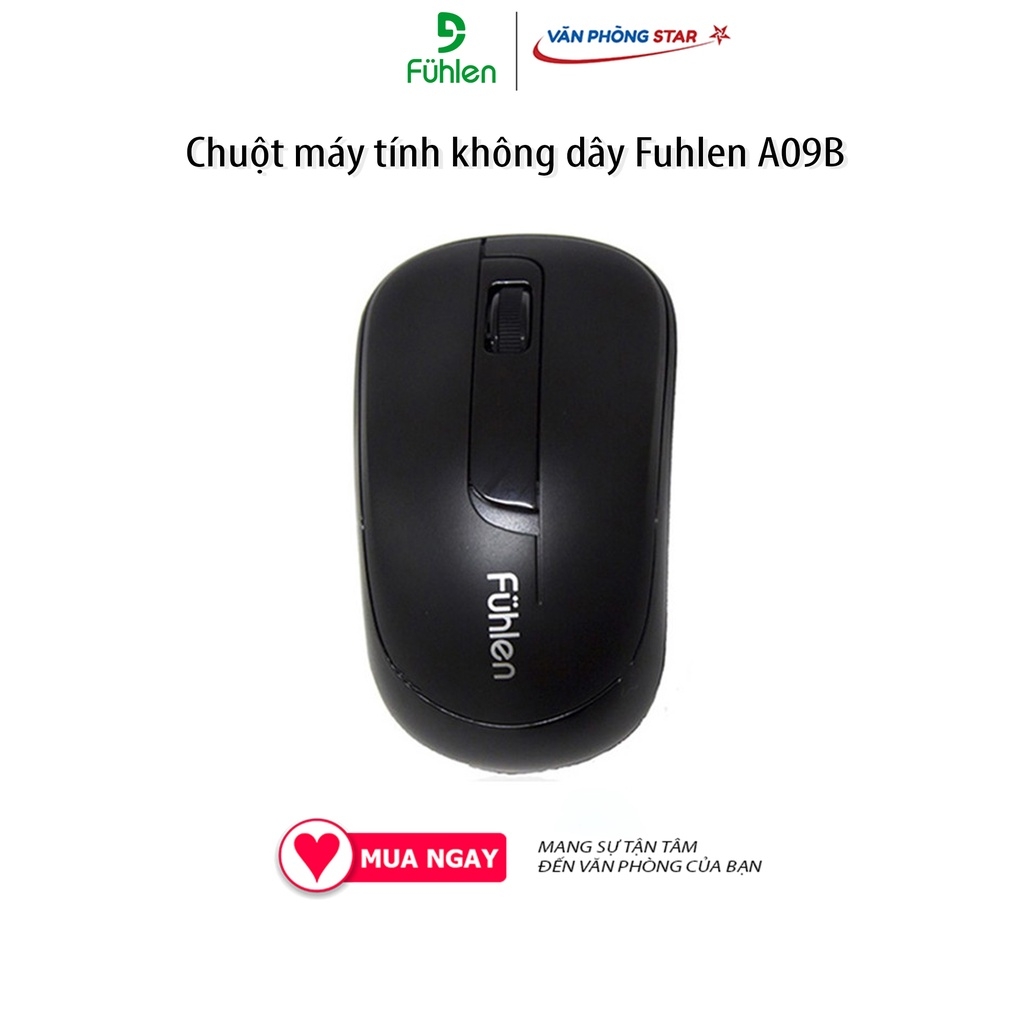 Chuột máy tính không dây Fuhlen A09B độ phân giải  1000 DPI, tương thích PC, latop có cổng USB