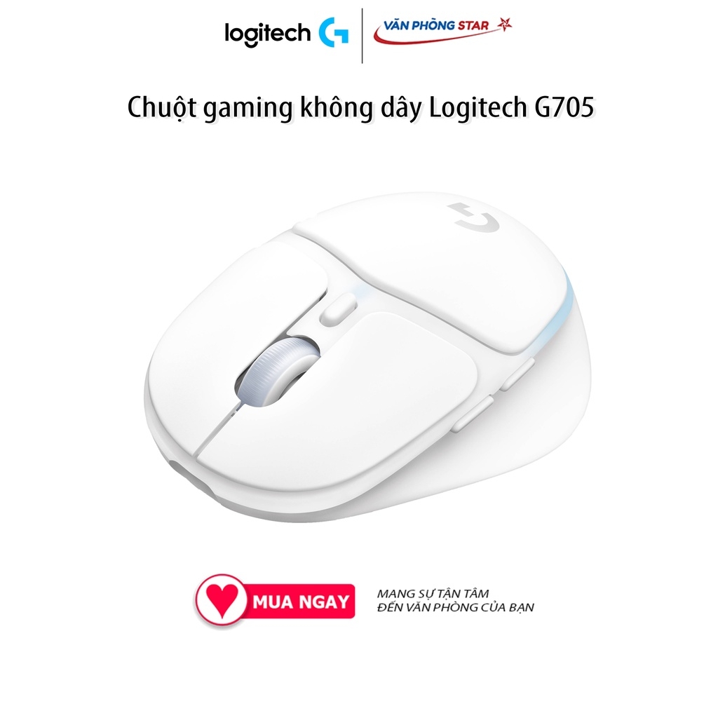 Chuột Logitech G705 Aurora Wireless đèn LED RGB, kết nối không dây LightSpeed, Bluetooth, có dây, Cảm biến quang 8200dpi