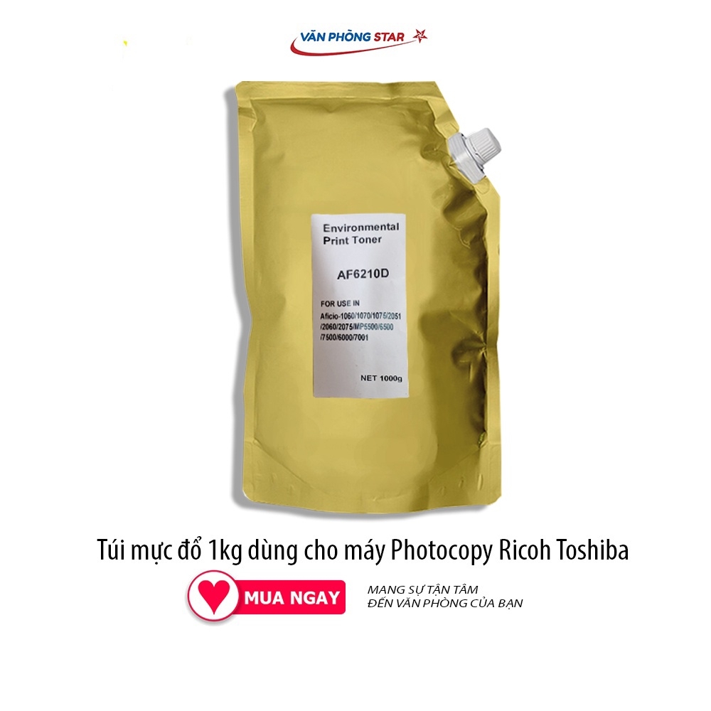 Túi mực đổ 1kg đa năng dùng cho dòng máy photocopy Ricoh Toshiba dung lượng 25.000 - 30.000 bản in A4