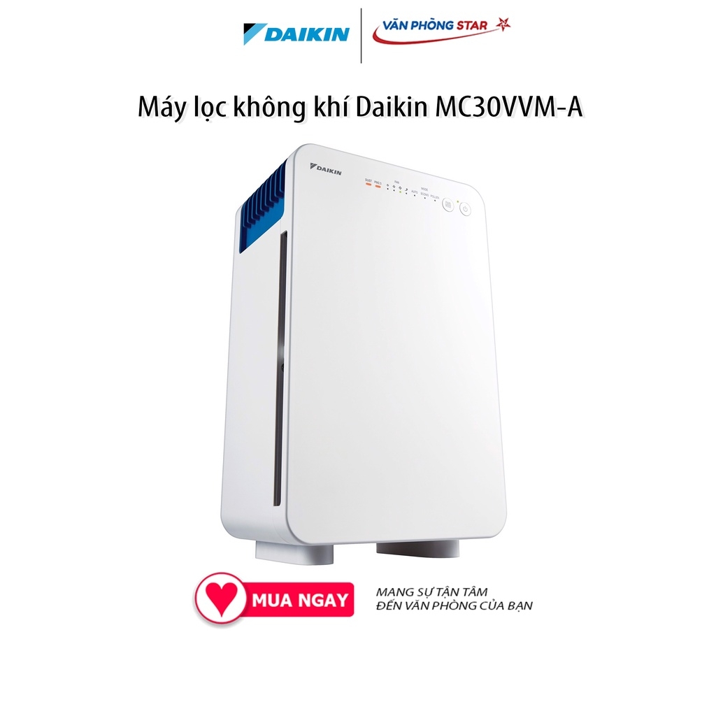 Máy lọc không khí Daikin MC30VVM-A Phin lọc tĩnh điện HEPA) 3 cấp, cảm biến PM2.5, Diện tích phù hợp 21.5m2