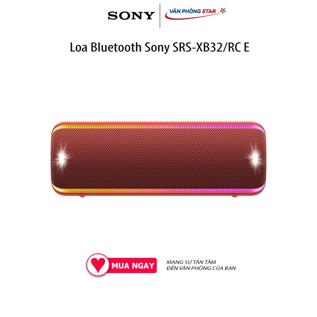 Loa Bluetooth Sony SRS-XB32/RC EXTRA BASS. Kết nối Bluetooth, NFC. Khả năng chống nước IP67 chính hãng