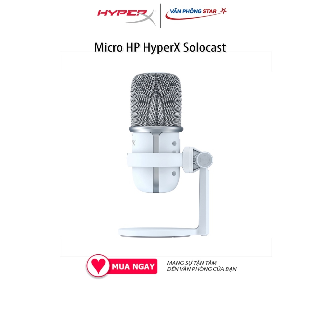 Micro HP HyperX Solocast Cảm biến chạm bật tắt Tương thích: PC, PS5, PS4, Mac