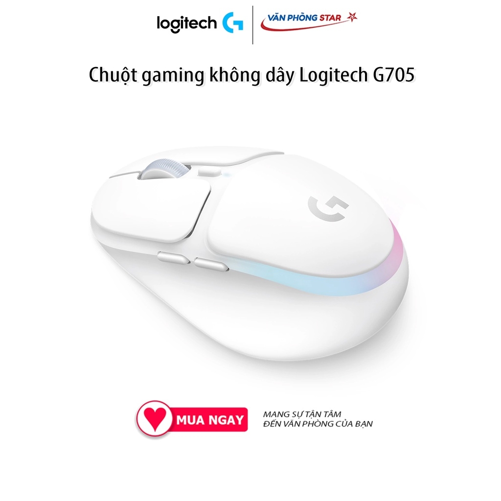 Chuột Logitech G705 Aurora Wireless đèn LED RGB, kết nối không dây LightSpeed, Bluetooth, có dây, Cảm biến quang 8200dpi