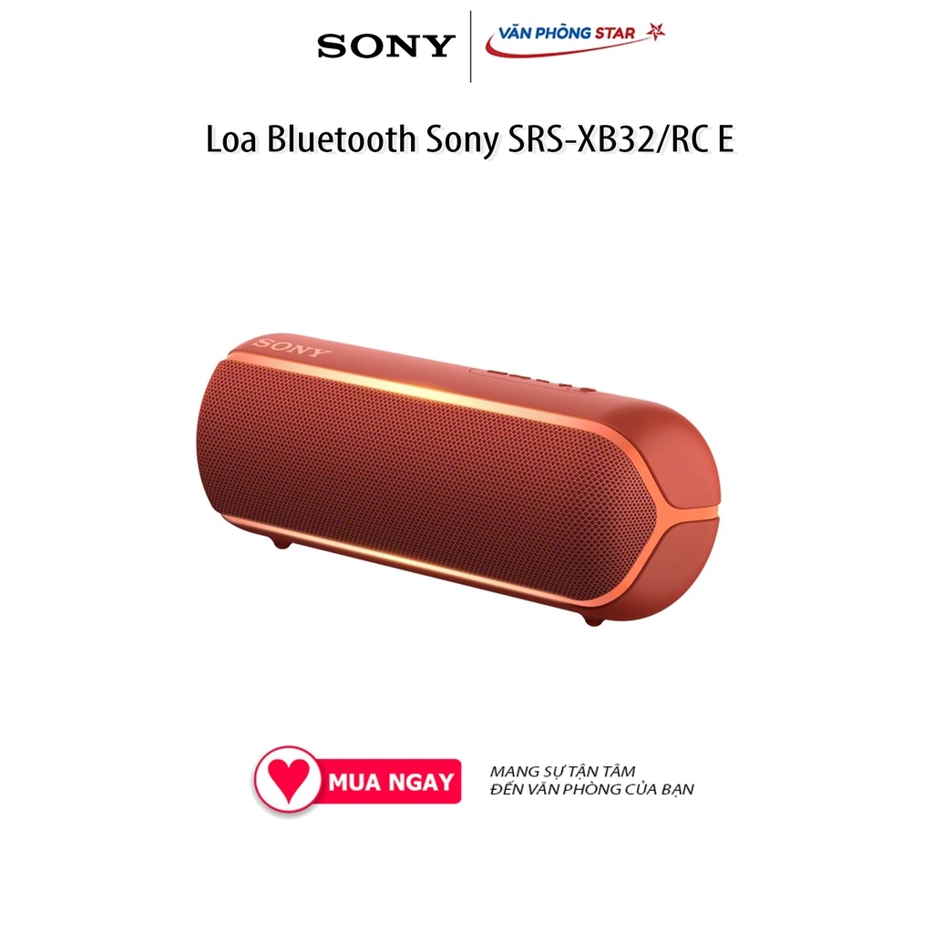 Loa Bluetooth Sony SRS-XB32/RC EXTRA BASS. Kết nối Bluetooth, NFC. Khả năng chống nước IP67 chính hãng