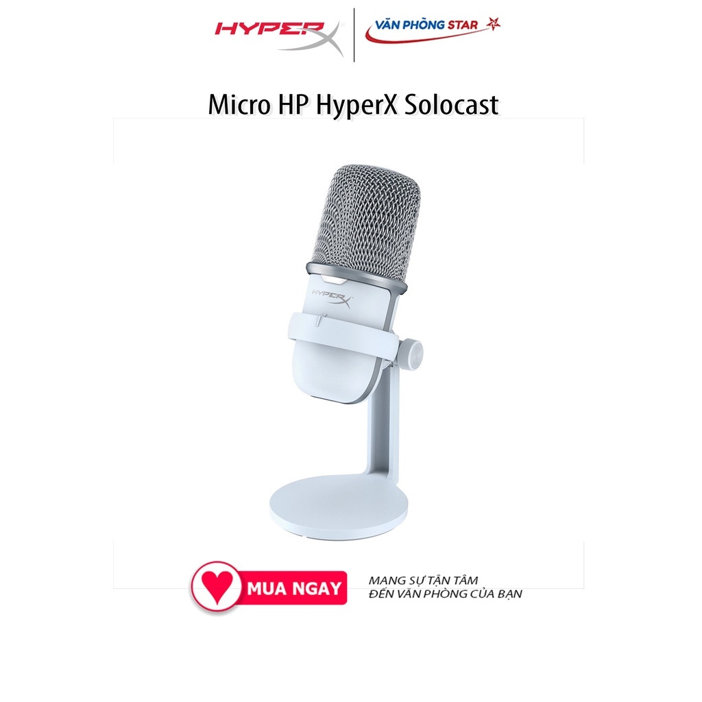 Micro HP HyperX Solocast Cảm biến chạm bật tắt Tương thích: PC, PS5, PS4, Mac