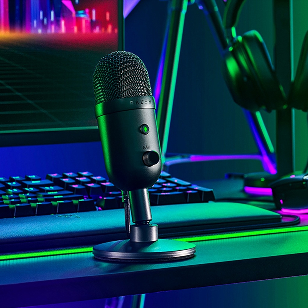 Micro thu âm RAZER Seiren V2 X - USB Microphone - RZ19-04050100-R3M1, giảm tiếng ồn, độ nhạy cao, USB A, C, giắc 3.5mm