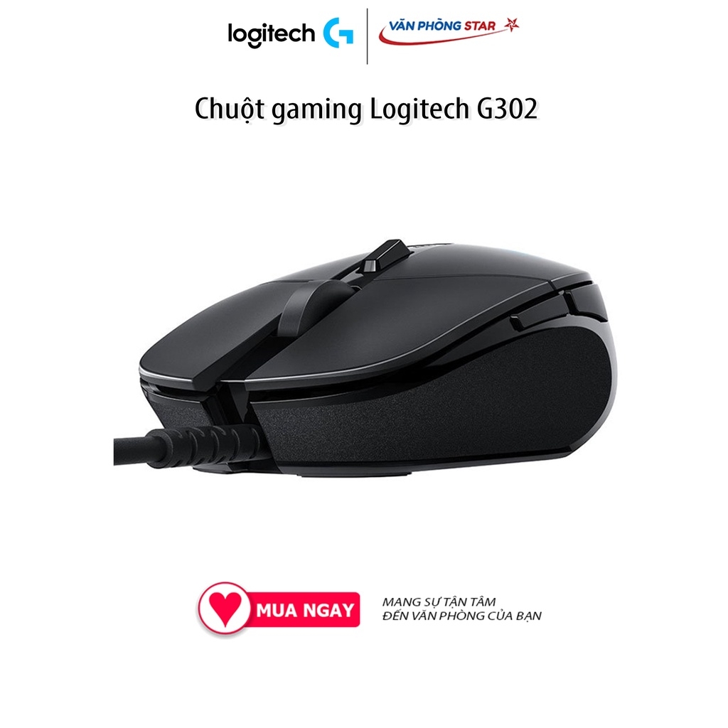 Chuột gaming Logitech G302 kết nối USB 2.0, độ phân giải (CPI/DPI) 4000DPI, dạng cảm biến Optical, phản hồi 1ms