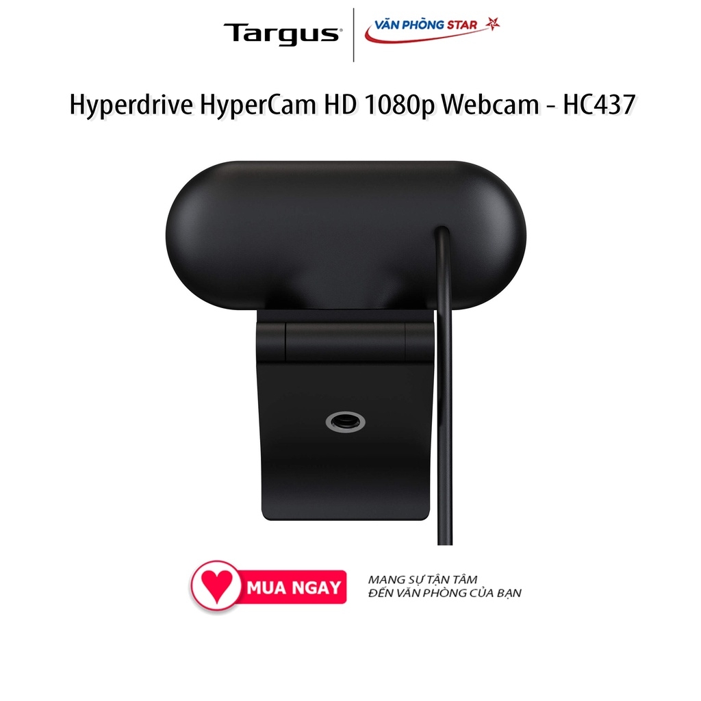 Hyperdrive HyperCam HD 1080p Webcam - HC437, độ phân giải full HD 1080p 30 fps, Xoay góc 180, Microphone đôi, chính hãng