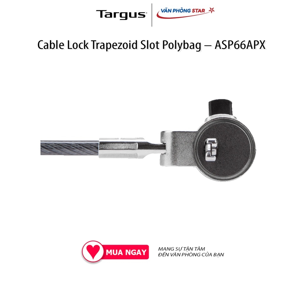 Khóa Laptop TARGUS DEFCON Resettable TrapEZoid Combo Cable Lock Trapezoid Slot Polybag – ASP66APX