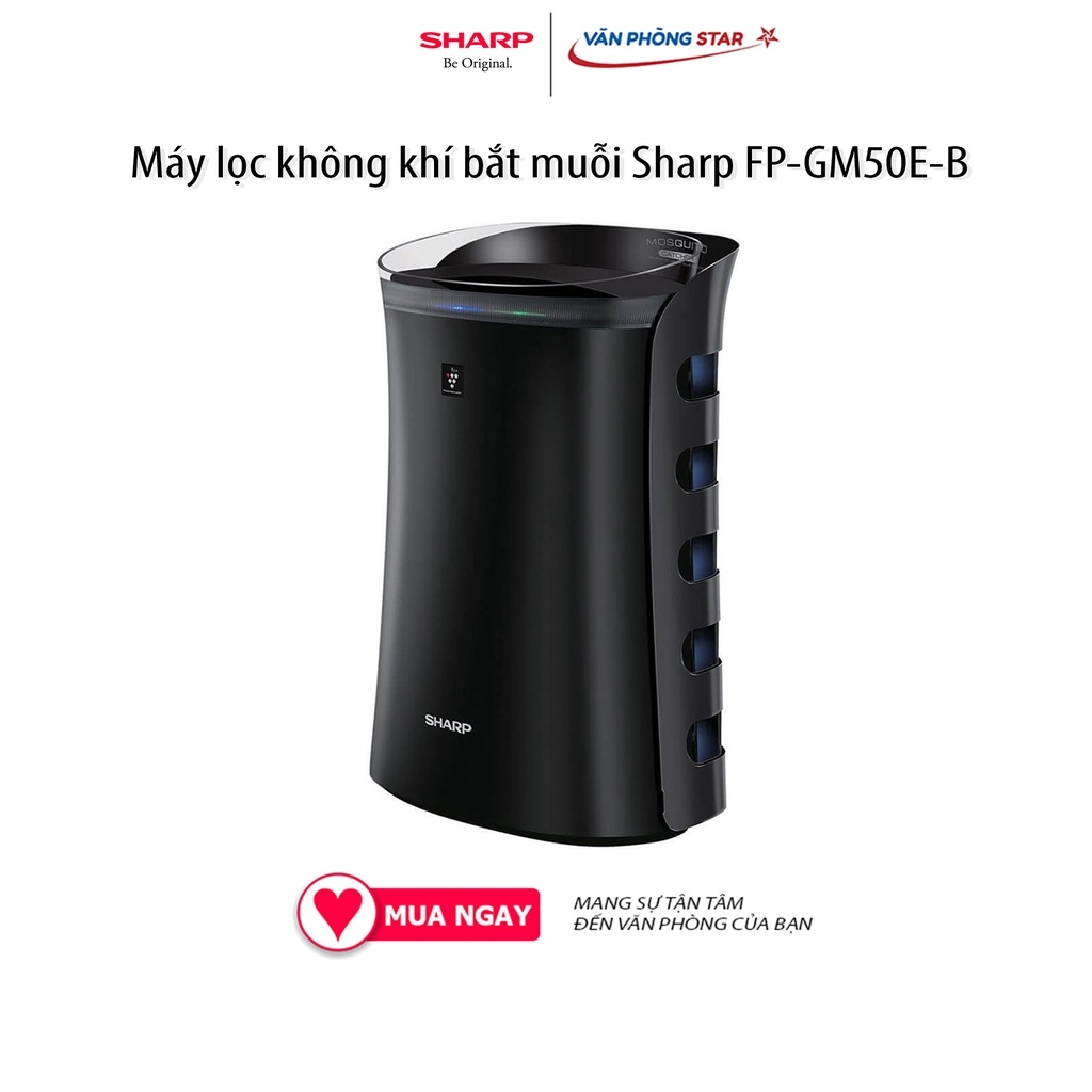 Máy lọc không khí bắt muỗi Sharp FP-GM50E-B Lọc 99.97% bụi mịn PM 2.5, Inverter tiết kiệm điện, phòng từ 35 - 40m2