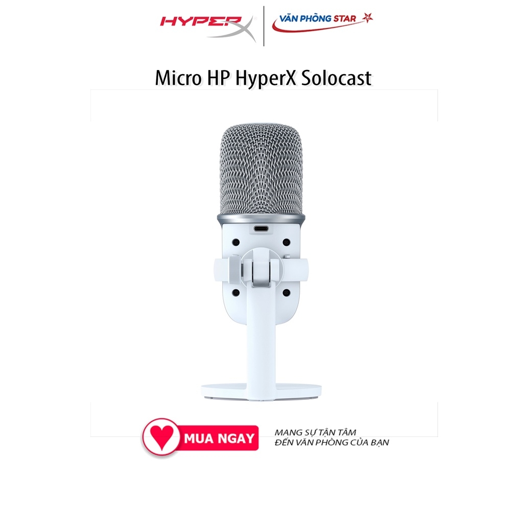 Micro HP HyperX Solocast Cảm biến chạm bật tắt Tương thích: PC, PS5, PS4, Mac