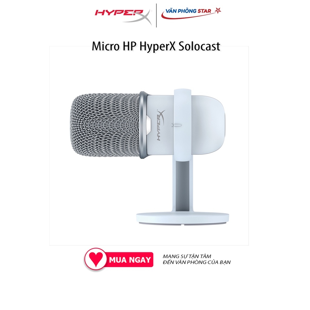 Micro HP HyperX Solocast Cảm biến chạm bật tắt Tương thích: PC, PS5, PS4, Mac