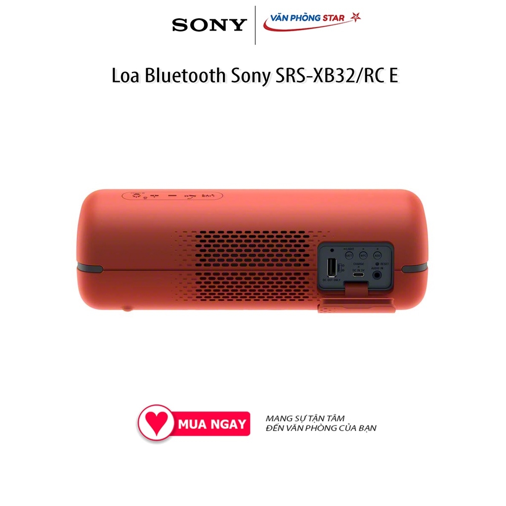 Loa Bluetooth Sony SRS-XB32/RC EXTRA BASS. Kết nối Bluetooth, NFC. Khả năng chống nước IP67 chính hãng