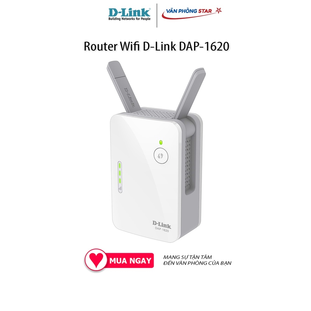 Router Wifi D-Link DAP-1620, Chuẩn kết nối 802.11 a/b/g/n/ac, cổng kết nối 1x LAN Gigabit, 2x ngoài ăng ten, 5.0GHz