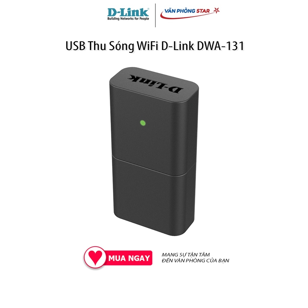 USB Thu Sóng WiFi D-Link DWA-131 kết nối không dây IEEE 802.11n, IEEE 802.11g Cổng kết nối 1x USB 2.0