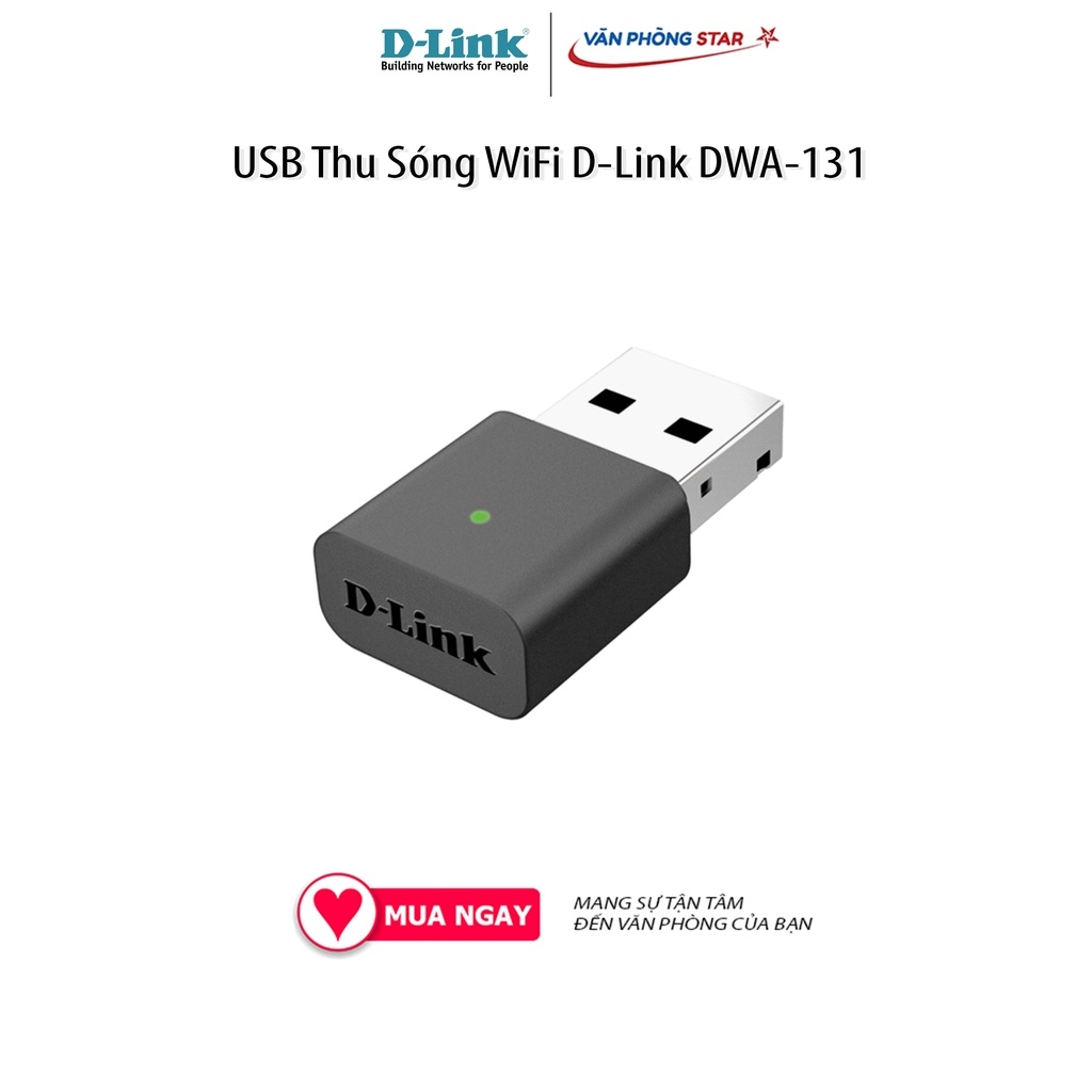 USB Thu Sóng WiFi D-Link DWA-131 kết nối không dây IEEE 802.11n, IEEE 802.11g Cổng kết nối 1x USB 2.0