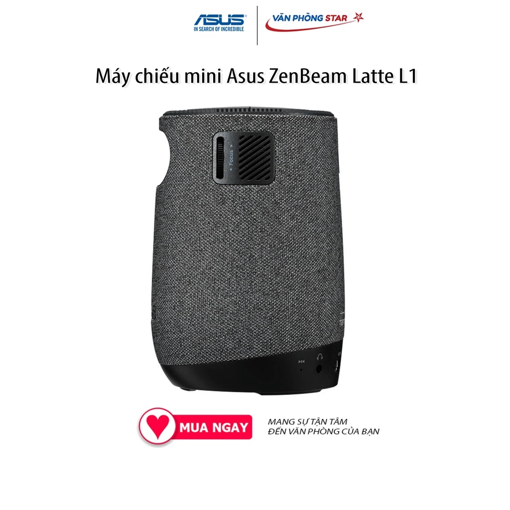 Máy chiếu mini Asus ZenBeam Latte L1 3 giờ trình chiếu, kích thước 40-120 inch kết nối không dây kèm loa