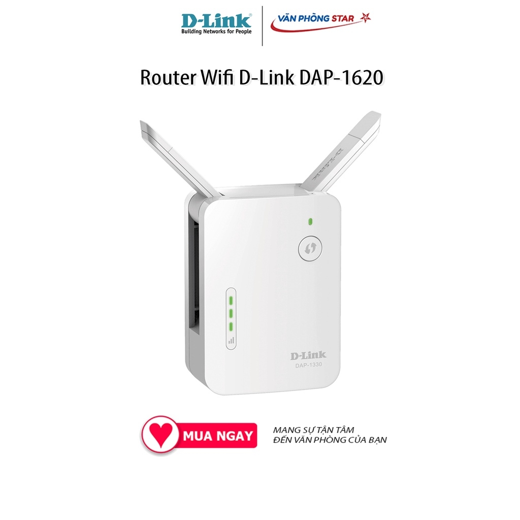 Router Wifi D-Link DAP-1620, Chuẩn kết nối 802.11 a/b/g/n/ac, cổng kết nối 1x LAN Gigabit, 2x ngoài ăng ten, 5.0GHz