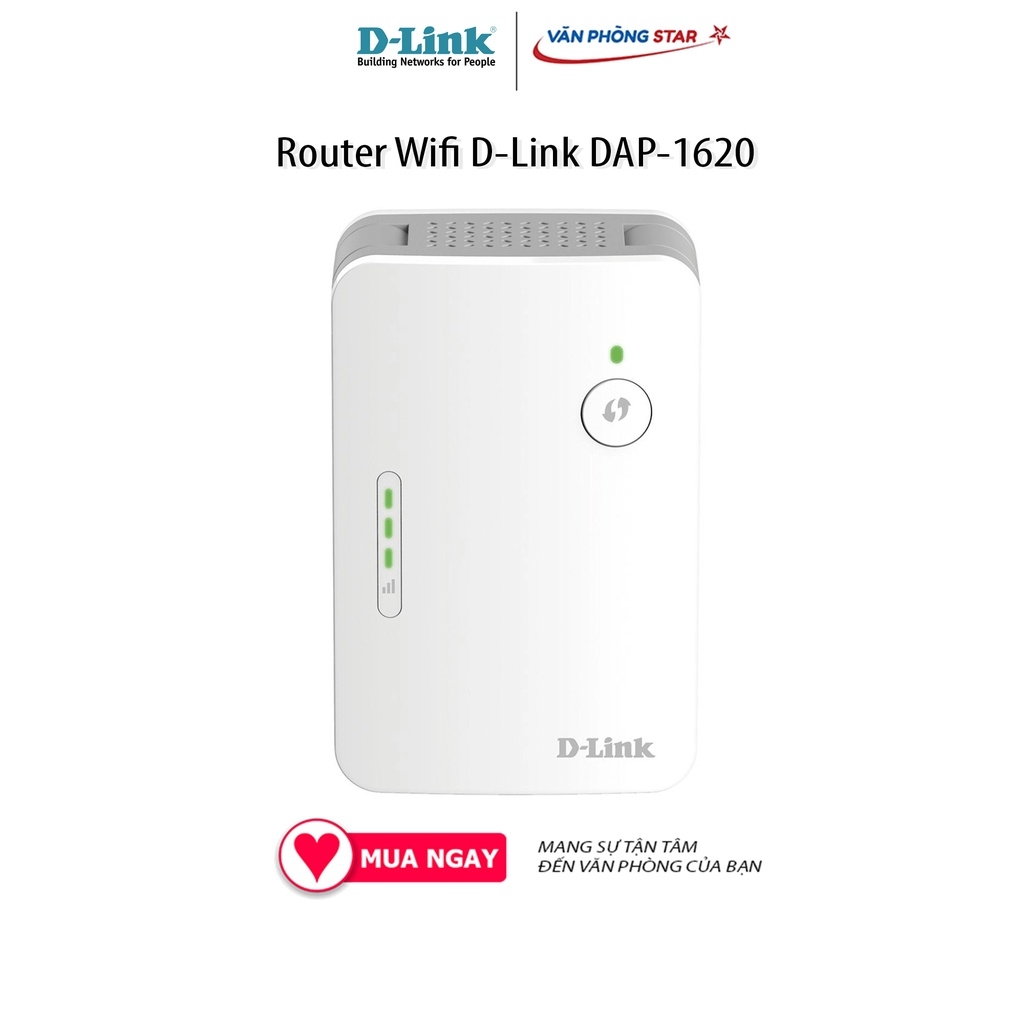 Router Wifi D-Link DAP-1620, Chuẩn kết nối 802.11 a/b/g/n/ac, cổng kết nối 1x LAN Gigabit, 2x ngoài ăng ten, 5.0GHz