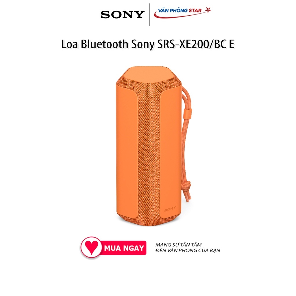 Loa Bluetooth Sony SRS-XE200/BC E, Kết nối USB Type-C, Bluetooth 5.2, Chống nước và chống bụi IP67, Bộ loa X-Balanced