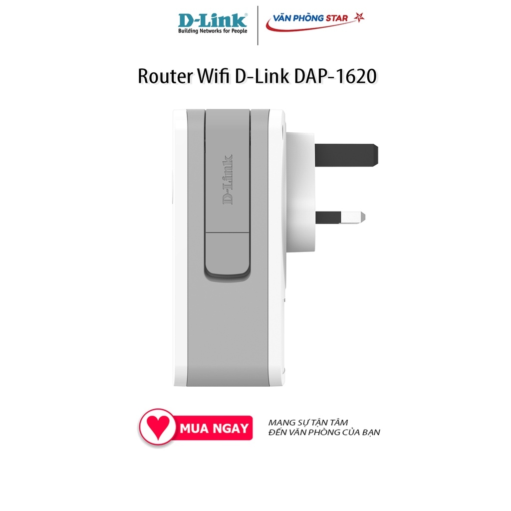 Router Wifi D-Link DAP-1620, Chuẩn kết nối 802.11 a/b/g/n/ac, cổng kết nối 1x LAN Gigabit, 2x ngoài ăng ten, 5.0GHz