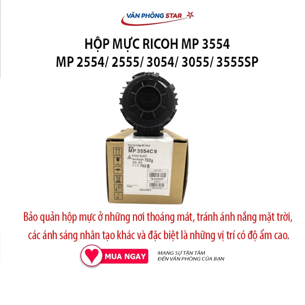 Mực Ricoh Type 3054 / 3554 dùng Cho máy MP 2554/ 2555/ 3054/ 3055/ 3555SP