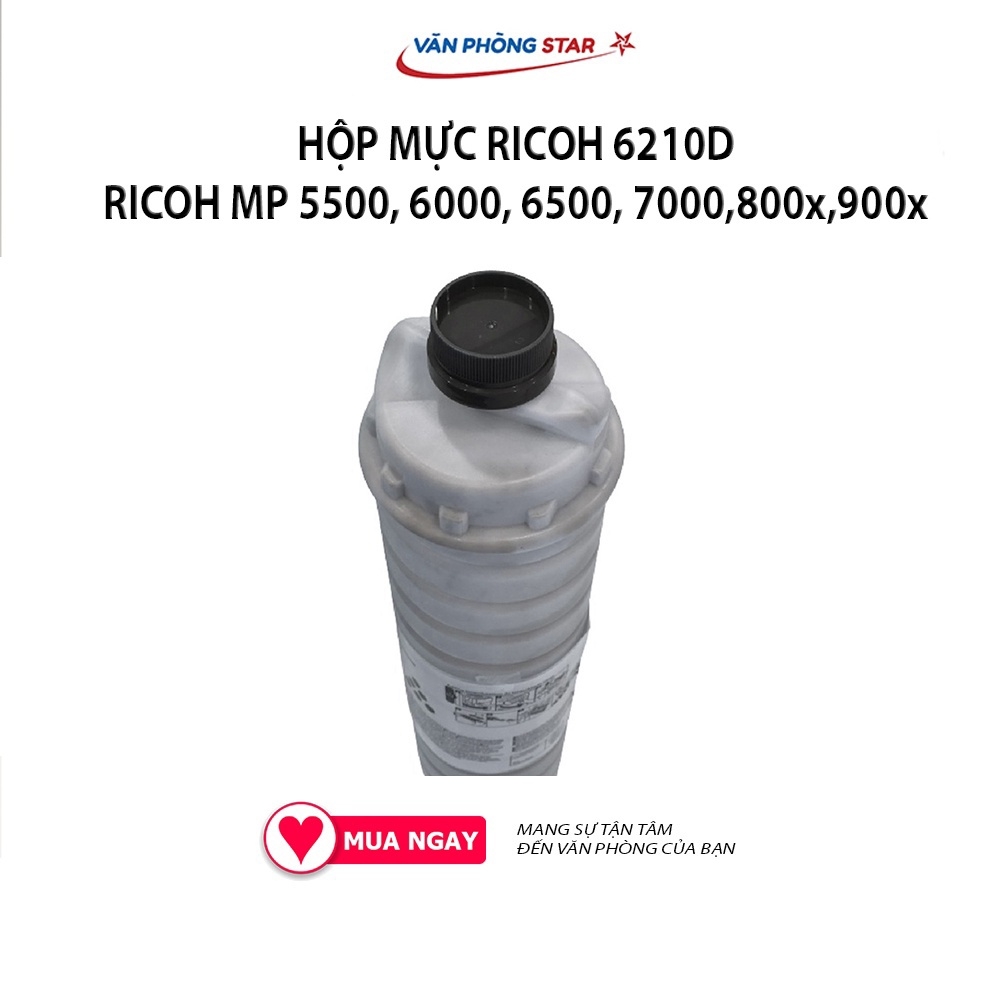 Hộp Mực Ricoh 6210D  dùng cho máy Ricoh MP RICOH MP 5500, 6000, 6500, 7000, 800x, 900x. Mực in máy photocopy 30000 bản