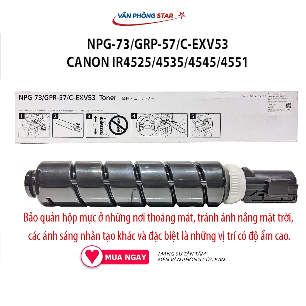 Hộp mực canon NPG-73 cho Canon IR 4525 4535 4545 455 Mực in máy photocopy tương thích dung lượng 24.000 BH 1 đổi 1