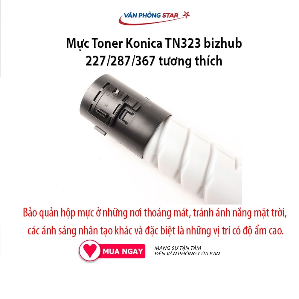 Hộp mực Konica TN323 cho Bizhub 227/ 287/ 367. Mực photocopy Konica Minolta TN-323 tương thích
