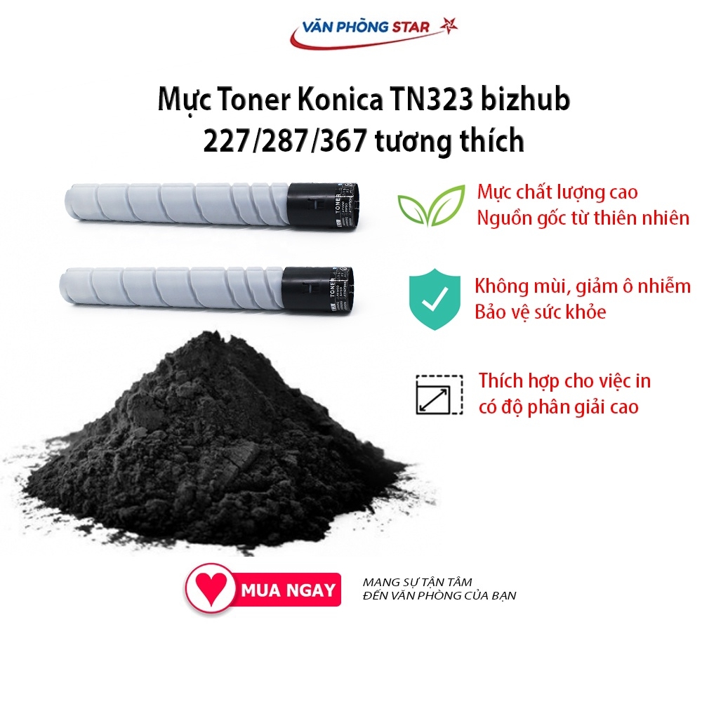 Hộp mực Konica TN323 cho Bizhub 227/ 287/ 367. Mực photocopy Konica Minolta TN-323 tương thích